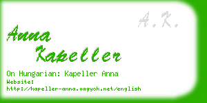 anna kapeller business card